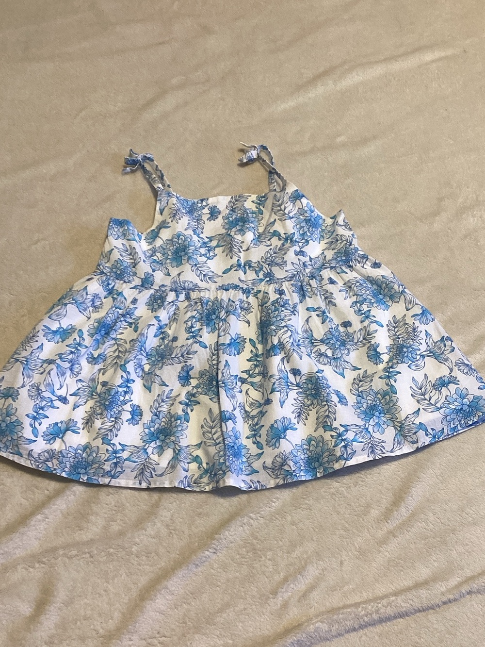 Janie and Jack White and  Blue Floral Print top.